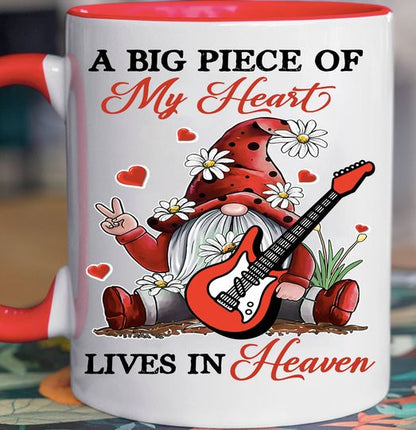 A Big Piece Of My Heart Lives In Heaven Gnome Mug