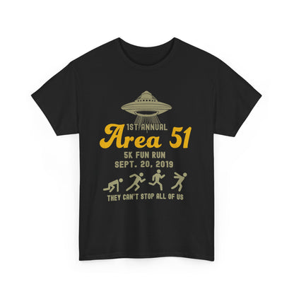 1st Annual Area 51 5K Fun Run Funny Retro Alien Shirt