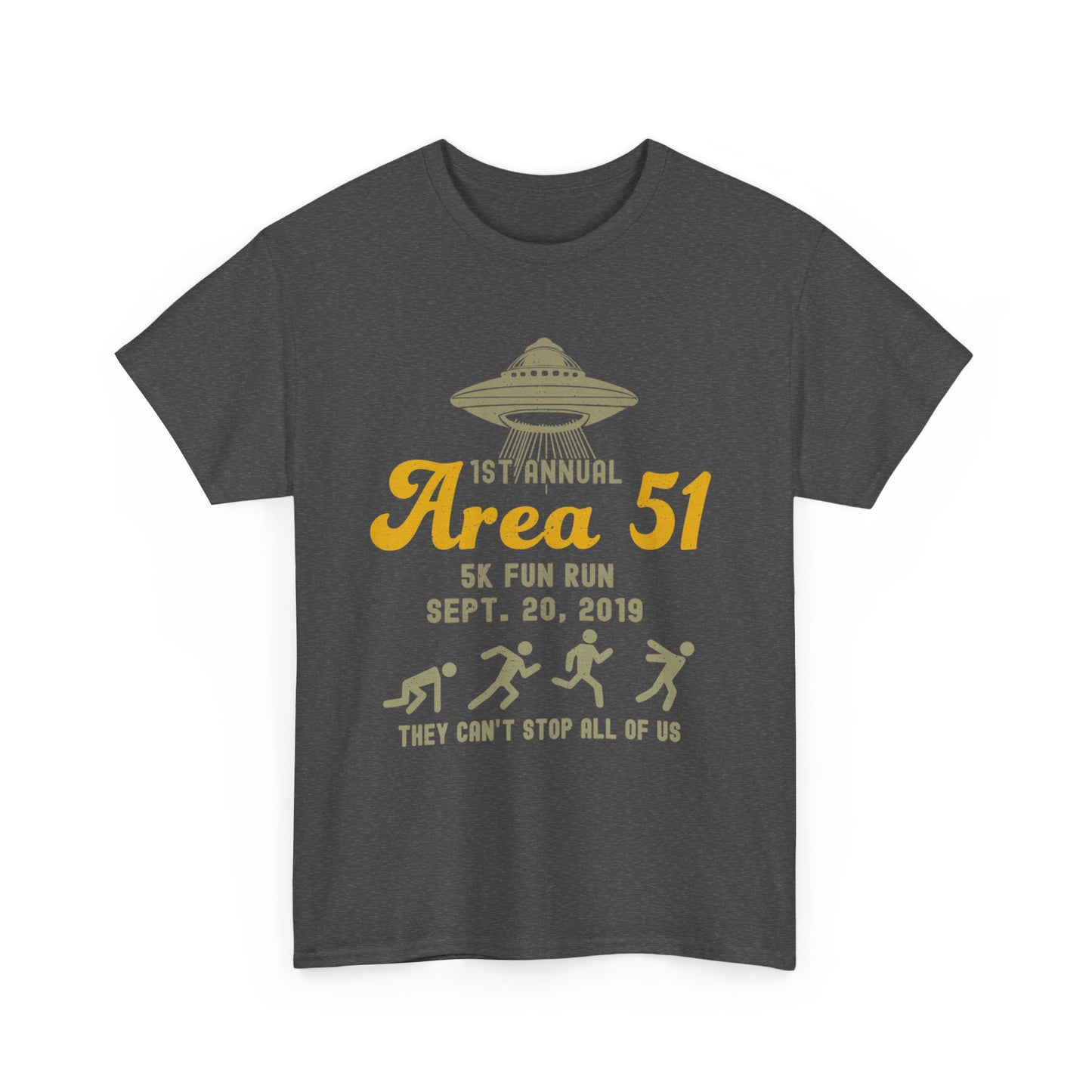 1st Annual Area 51 5K Fun Run Funny Retro Alien Shirt