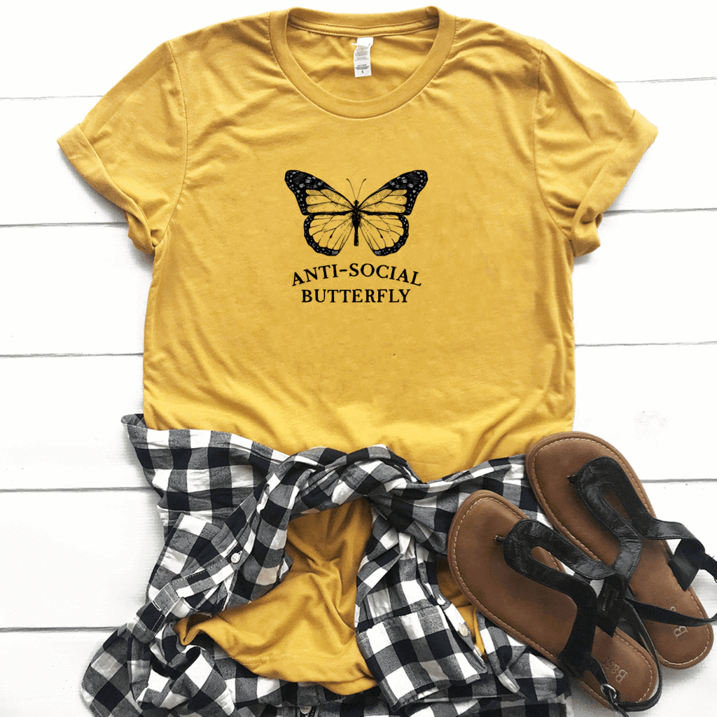 Antisocial butterfly shirt