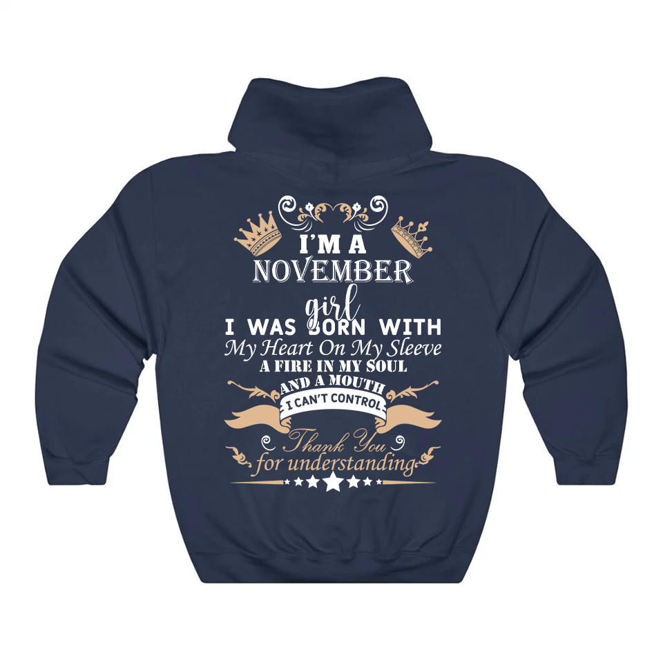 November Girl Heart Fire Soul Hoodie