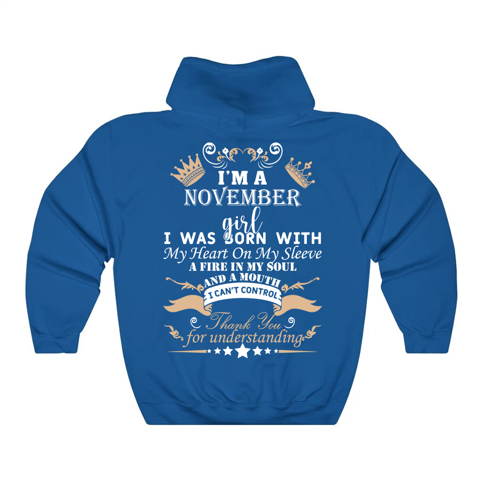 November Girl Heart Fire Soul Hoodie