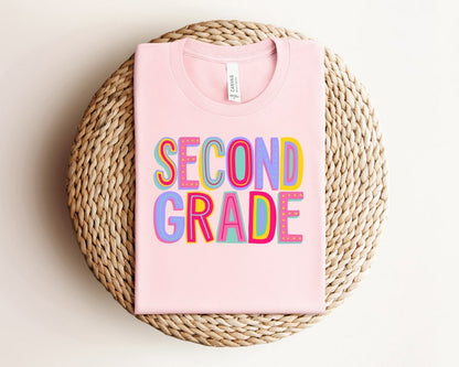 Second Grade Rainbow Back To School  Shirt