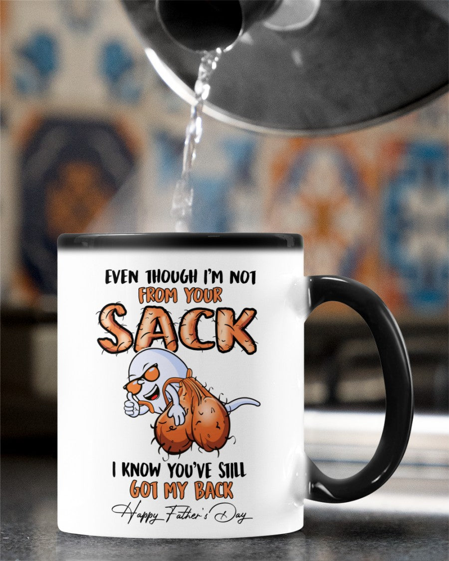 Father's day Gift - Even though I'm not from your sack  - Dad coffee mugs